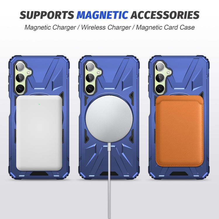 For Samsung Galaxy A14 4G/5G MagSafe Magnetic Shockproof Phone Case with Ring Holder(Navy Blue) - Galaxy Phone Cases by PMC Jewellery | Online Shopping South Africa | PMC Jewellery