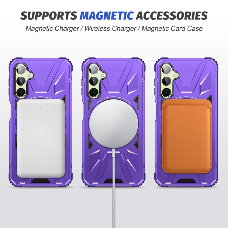 For Samsung Galaxy A24 4G/A25 5G MagSafe Magnetic Shockproof Phone Case with Ring Holder(Purple) - Galaxy Phone Cases by PMC Jewellery | Online Shopping South Africa | PMC Jewellery