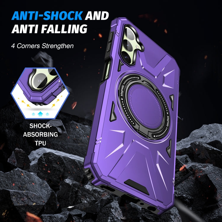 For Samsung Galaxy A24 4G/A25 5G MagSafe Magnetic Shockproof Phone Case with Ring Holder(Purple) - Galaxy Phone Cases by PMC Jewellery | Online Shopping South Africa | PMC Jewellery