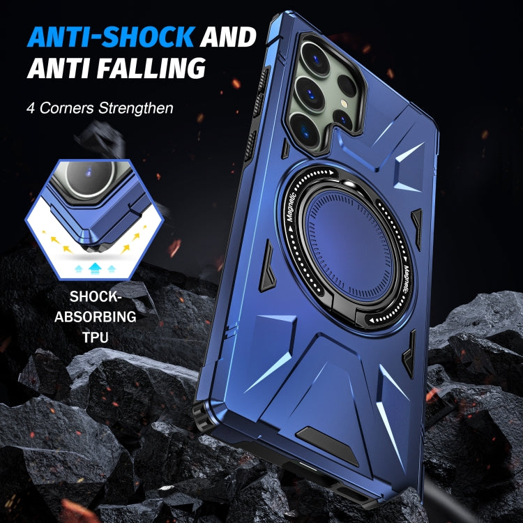 For Samsung Galaxy S24+ 5G MagSafe Magnetic Shockproof Phone Case with Ring Holder(Navy Blue) - Galaxy S24+ 5G Cases by PMC TechLife | Online Shopping South Africa | PMC TechLife