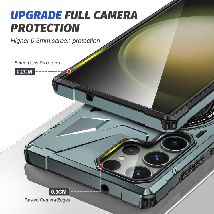 For Samsung Galaxy S24+ 5G MagSafe Magnetic Shockproof Phone Case with Ring Holder(Green) - Galaxy S24+ 5G Cases by PMC TechLife | Online Shopping South Africa | PMC TechLife