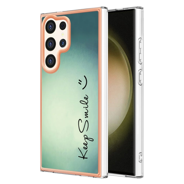 For Samsung Galaxy S24 Ultra 5G Electroplating Marble Dual-side IMD Phone Case(Smile) - Galaxy S24 Ultra 5G Cases by PMC TechLife | Online Shopping South Africa | PMC TechLife