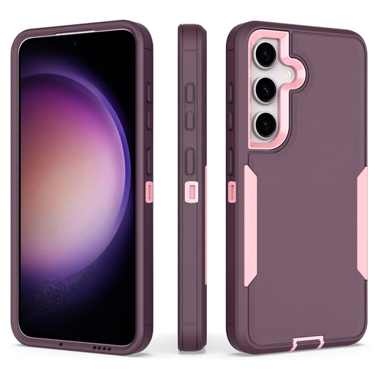 For Samsung Galaxy S25+ / S24+ 5G Magnetic 2 in 1 PC Hybrid TPU Phone Case(Purple Red+Pink) - Galaxy S24+ 5G Cases by PMC Jewellery | Online Shopping South Africa | PMC Jewellery | Buy Now Pay Later Mobicred