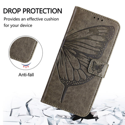 For Huawei Pura 70 Embossed Butterfly Leather Phone Case(Grey) - Huawei Cases by PMC Jewellery | Online Shopping South Africa | PMC Jewellery | Buy Now Pay Later Mobicred