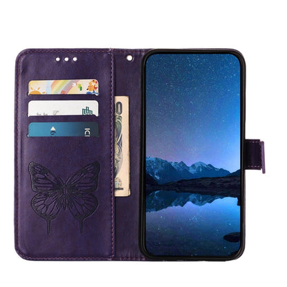 For Honor Magic6 Pro 5G Global Embossed Butterfly Leather Phone Case(Dark Purple) - Honor Cases by PMC Jewellery | Online Shopping South Africa | PMC Jewellery | Buy Now Pay Later Mobicred