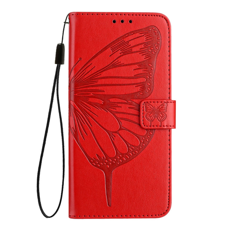 For Honor Magic6 Pro 5G Global Embossed Butterfly Leather Phone Case(Red) - Honor Cases by PMC Jewellery | Online Shopping South Africa | PMC Jewellery | Buy Now Pay Later Mobicred