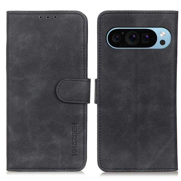 For Google Pixel 9 KHAZNEH Retro Texture Flip Leather Phone Case(Black) - Google Cases by PMC Jewellery | Online Shopping South Africa | PMC Jewellery | Buy Now Pay Later Mobicred