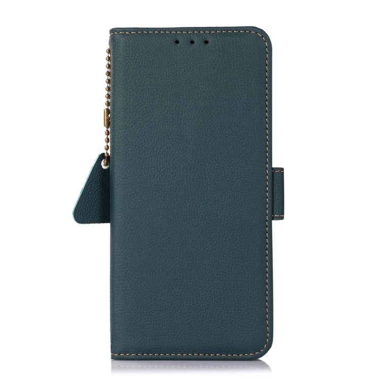 For Google Pixel 9 Pro Side-Magnetic TJ Genuine Leather RFID Phone Case(Green) - Google Cases by PMC Jewellery | Online Shopping South Africa | PMC Jewellery | Buy Now Pay Later Mobicred