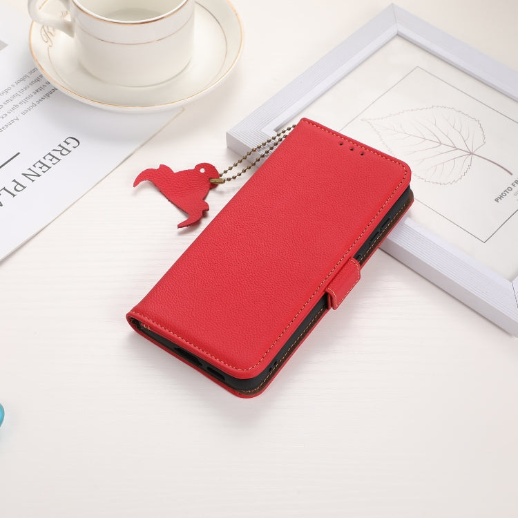 For Google Pixel 9 Pro Side-Magnetic TJ Genuine Leather RFID Phone Case(Red) - Google Cases by PMC Jewellery | Online Shopping South Africa | PMC Jewellery | Buy Now Pay Later Mobicred