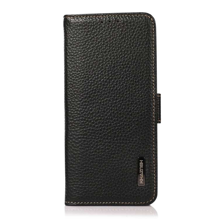 For Google Pixel 9 Pro KHAZNEH Side-Magnetic Litchi Genuine Leather RFID Phone Case(Black) - free shipping - PMC TechLife - Order now!