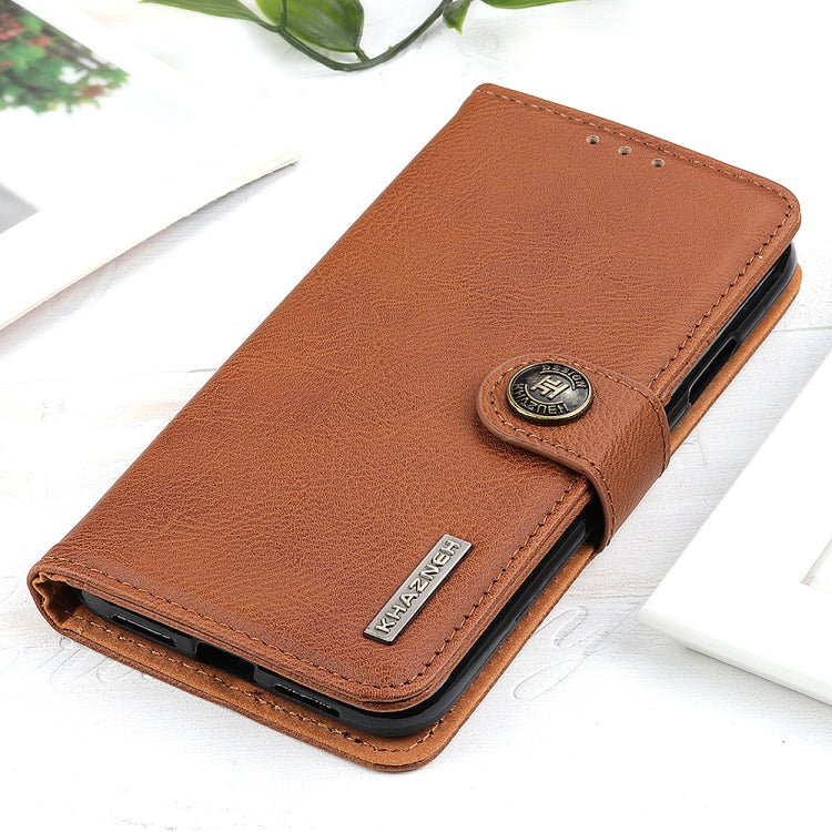 For Google Pixel 9 Pro KHAZNEH Cowhide Texture Horizontal Flip Leather Phone Case(Brown) - Google Cases by PMC TechLife | Online Shopping South Africa | PMC TechLife | Buy Now Pay Later Mobicred