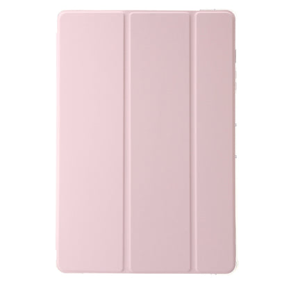 For Samsung Galaxy Tab S10 Ultra 3-Fold Clear Acrylic Leather Tablet Case(Pink) - Tab S10 Ultra Cases by PMC Jewellery | Online Shopping South Africa | PMC Jewellery | Buy Now Pay Later Mobicred