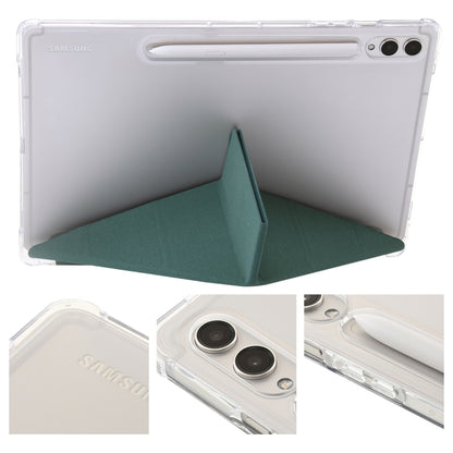 For Samsung Galaxy Tab S9 Clear Acrylic Deformation Leather Tablet Case(Deep Green) - Galaxy Tab S9 Cases by PMC Jewellery | Online Shopping South Africa | PMC Jewellery | Buy Now Pay Later Mobicred