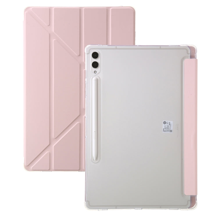 For Samsung Galaxy Tab S10+ / S9+ Clear Acrylic Deformation Leather Tablet Case(Pink) - Tab S10+ Cases by PMC Jewellery | Online Shopping South Africa | PMC Jewellery | Buy Now Pay Later Mobicred