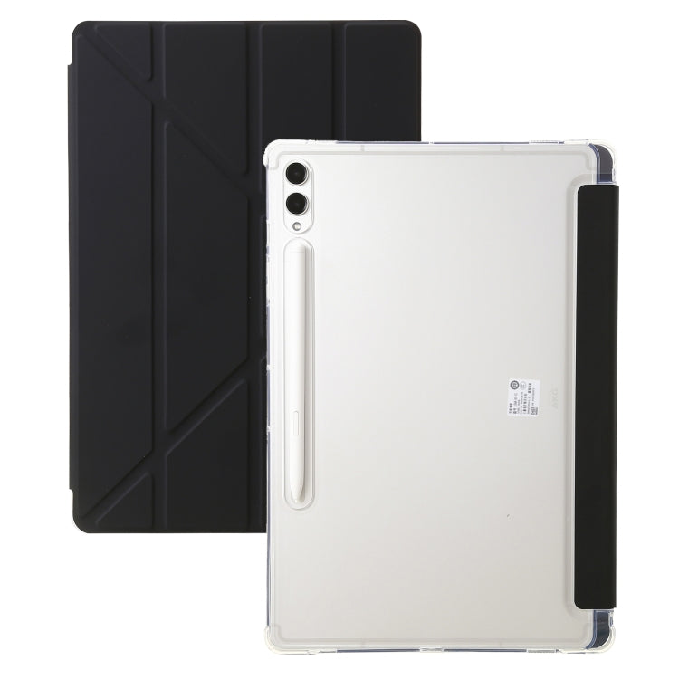 For Samsung Galaxy Tab S10+ / S9+ Clear Acrylic Deformation Leather Tablet Case(Black) - Tab S10+ Cases by PMC Jewellery | Online Shopping South Africa | PMC Jewellery | Buy Now Pay Later Mobicred