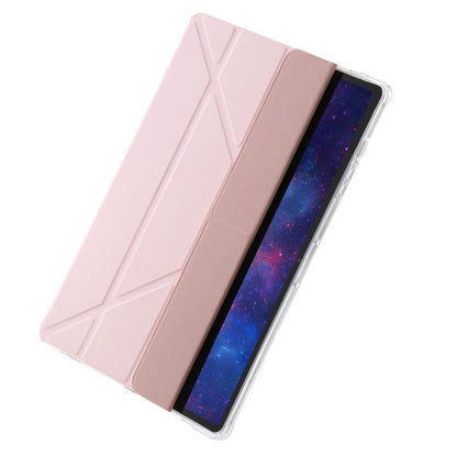 For Samsung Galaxy Tab S9 FE Clear Acrylic Deformation Leather Tablet Case(Pink) - Galaxy Tab S9 FE by PMC Jewellery | Online Shopping South Africa | PMC Jewellery