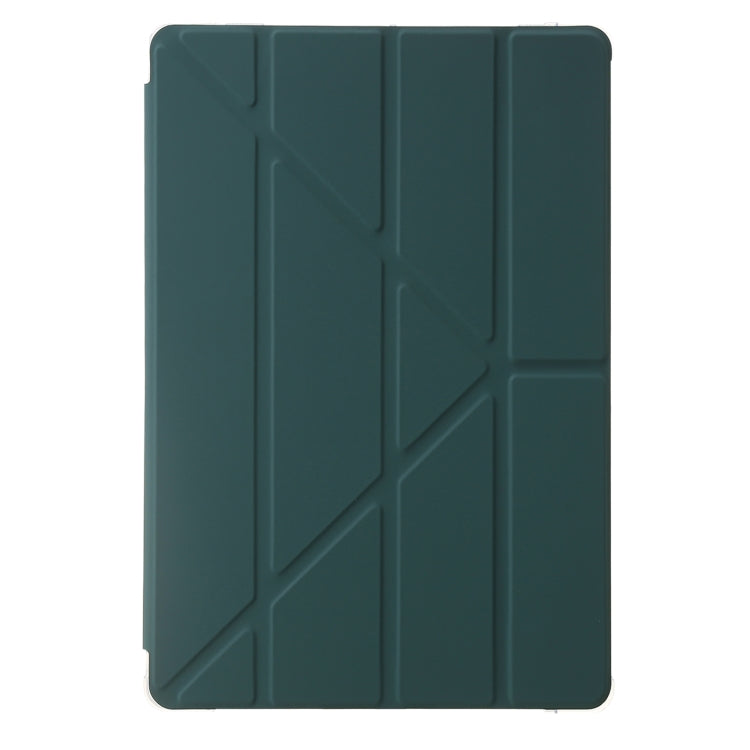 For Samsung Galaxy Tab S9 FE+ Clear Acrylic Deformation Leather Tablet Case(Deep Green) - Galaxy Tab S9 FE+ by PMC Jewellery | Online Shopping South Africa | PMC Jewellery | Buy Now Pay Later Mobicred