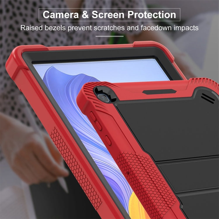 For Honor Pad X8 Shockproof Silicone Hybrid PC Tablet Case with Holder(Black + Red) - Honor by PMC TechLife | Online Shopping South Africa | PMC TechLife | Buy Now Pay Later Mobicred