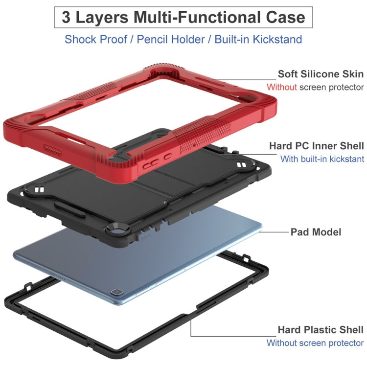 For Honor Pad X8 Shockproof Silicone Hybrid PC Tablet Case with Holder(Black + Red) - Honor by PMC TechLife | Online Shopping South Africa | PMC TechLife | Buy Now Pay Later Mobicred