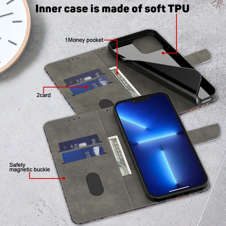 For Motorola Moto G54 Crystal 3D Shockproof Protective Leather Phone Case(Two Branches) - Motorola Cases by PMC TechLife | Online Shopping South Africa | PMC TechLife | Buy Now Pay Later Mobicred