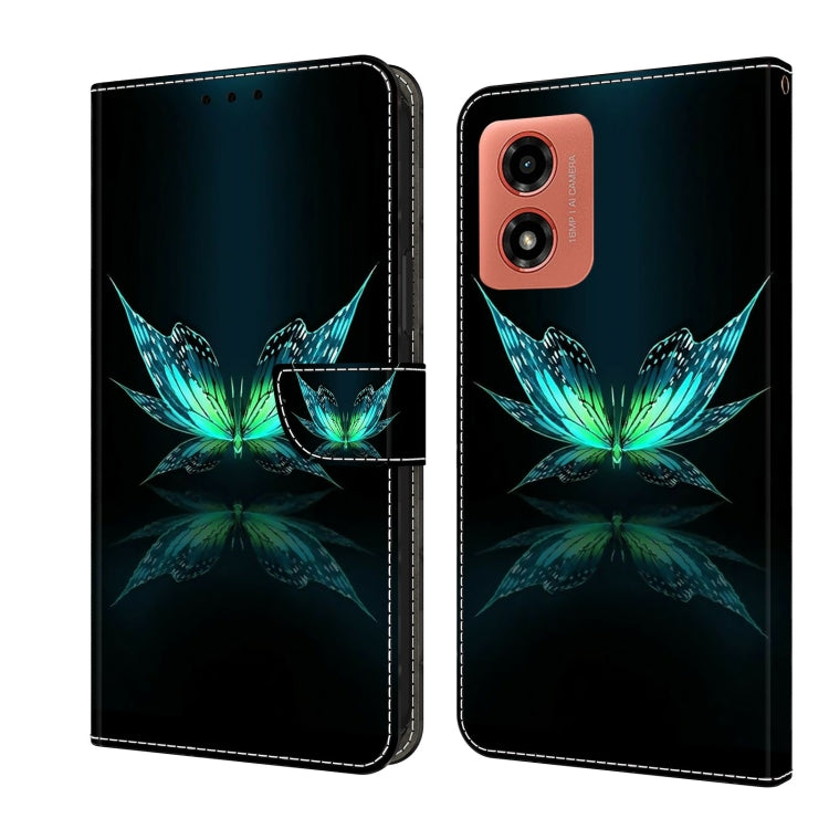 For Motorola Moto G Play 2024 Crystal 3D Shockproof Protective Leather Phone Case(Reflection Dutterfly) - Motorola Cases by PMC TechLife | Online Shopping South Africa | PMC TechLife | Buy Now Pay Later Mobicred