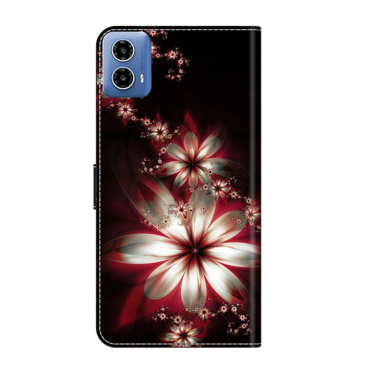 For Motorola Moto G24 Crystal 3D Shockproof Protective Leather Phone Case(Fantastic Flower) - Motorola Cases by PMC TechLife | Online Shopping South Africa | PMC TechLife | Buy Now Pay Later Mobicred