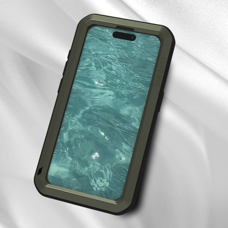 For iPhone 15 Pro LOVE MEI Metal Shockproof Life Waterproof Dustproof Phone Case(Red) - iPhone 15 Pro Cases by LOVE MEI | Online Shopping South Africa | PMC TechLife | Buy Now Pay Later Mobicred