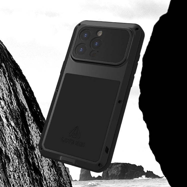 For iPhone 15 Pro Max LOVE MEI Metal Shockproof Life Waterproof Dustproof Phone Case(Red) - free shipping - PMC TechLife - Order now!