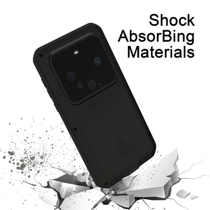 For Huawei Mate 60 LOVE MEI Metal Shockproof Life Waterproof Dustproof Phone Case(Black) - Huawei Cases by LOVE MEI | Online Shopping South Africa | PMC Jewellery