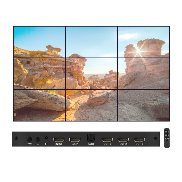 NK-330 3x3 4K 9 Screen HDMI DVI TV Video Wall Controller Splitter Multi Video Screen Processor Splicer, Plug Type:US Plug(Black) - Splitter by PMC Jewellery | Online Shopping South Africa | PMC Jewellery | Buy Now Pay Later Mobicred