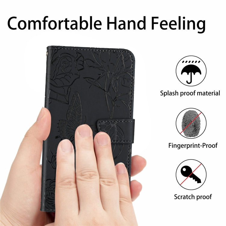 For Google Pixel 9 Skin Feel Butterfly Embossed Flip Leather Phone Case(Black) - Google Cases by PMC TechLife | Online Shopping South Africa | PMC TechLife | Buy Now Pay Later Mobicred