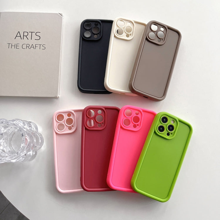 For iPhone 15 Pro Max Fine Hole Shockproof Frame Frosted TPU Phone Case(Beige) - free shipping - PMC TechLife - Order now!