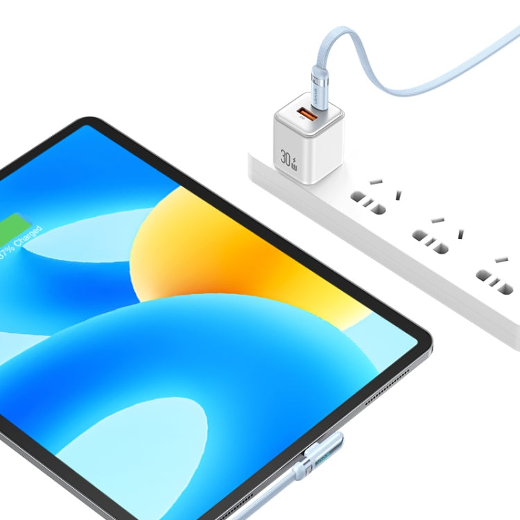 USAMS US-SJ653 PD 100W USB-C/Type-C to USB-C/Type-C Aluminum Alloy Digital Display Fast Charging Elbow Data Cable, Length: 1.2m(Blue) - USB-C & Type-C Cable by USAMS | Online Shopping South Africa | PMC Jewellery | Buy Now Pay Later Mobicred