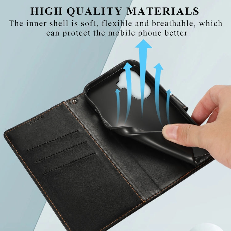 For Huawei nova 10 SE PU Genuine Leather Texture Embossed Line Phone Case(Black) - Huawei Cases by PMC TechLife | Online Shopping South Africa | PMC TechLife