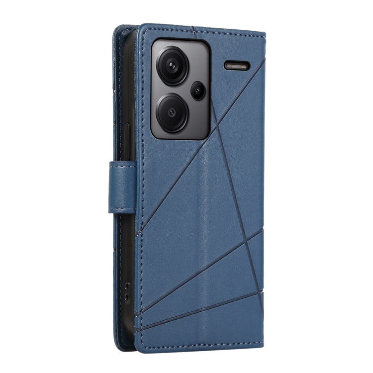 For Xiaomi Redmi Note 13 Pro+ PU Genuine Leather Texture Embossed Line Phone Case(Blue) - Note 13 Pro+ Cases by PMC Jewellery | Online Shopping South Africa | PMC Jewellery | Buy Now Pay Later Mobicred