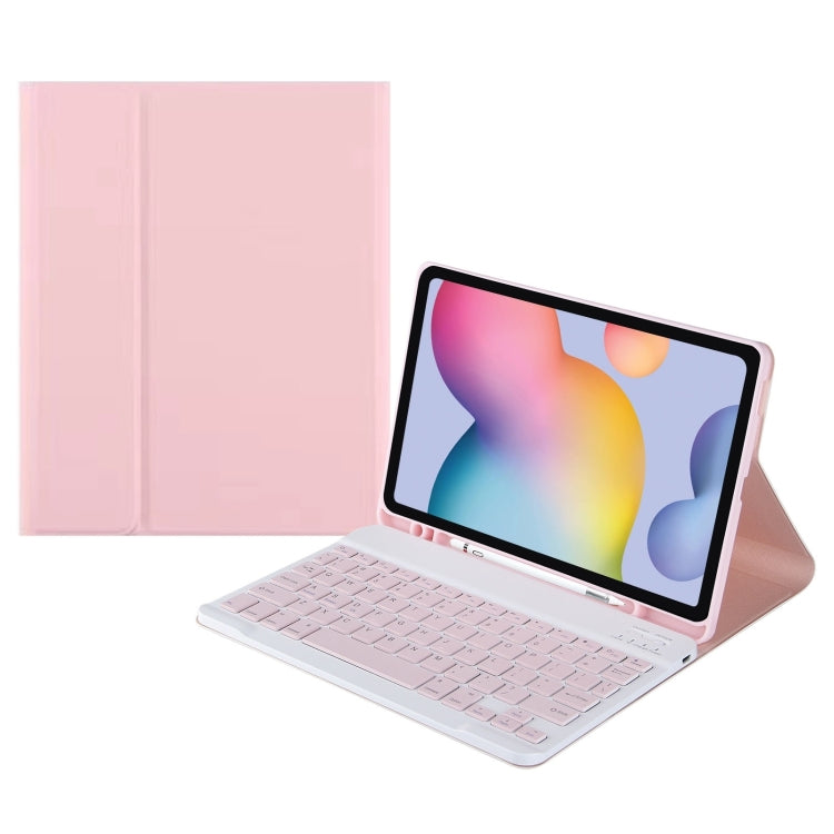 For Samsung Galaxy Tab A9 Square Cap Bluetooth Keyboard Leather Case with Pen Slot(Pink) - Samsung Keyboard by PMC TechLife | Online Shopping South Africa | PMC TechLife | Buy Now Pay Later Mobicred