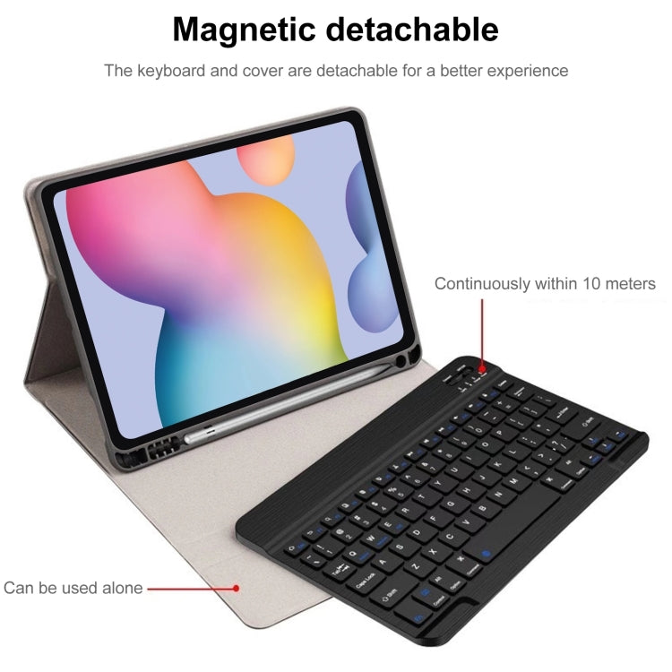 For Samsung Galaxy Tab S9 FE Square Cap Bluetooth Keyboard Leather Case with Pen Slot(Green) - Samsung Keyboard by PMC TechLife | Online Shopping South Africa | PMC TechLife