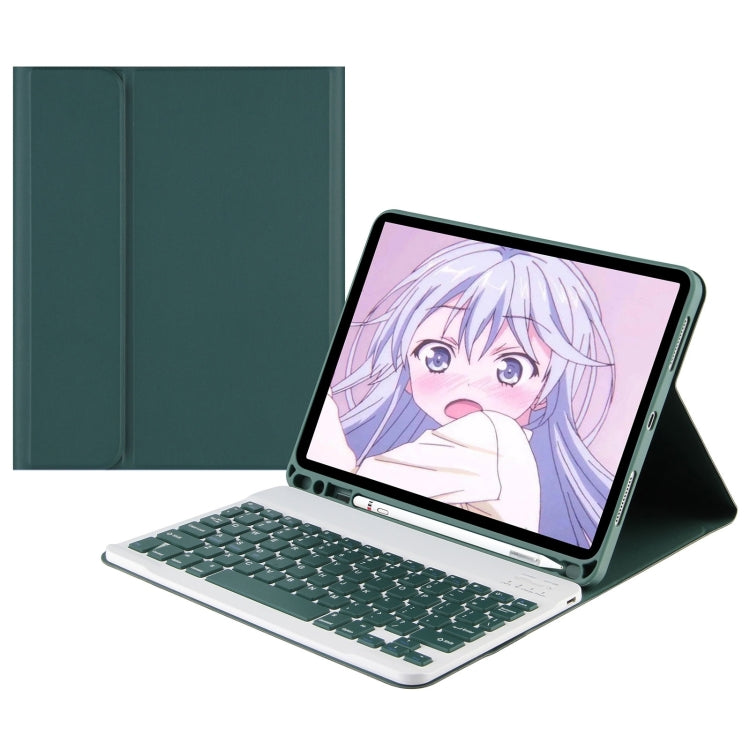 For Samsung Galaxy Tab S9 FE+ Square Cap Bluetooth Keyboard Leather Case with Pen Slot(Dark Green) - free shipping - PMC TechLife - Order now!
