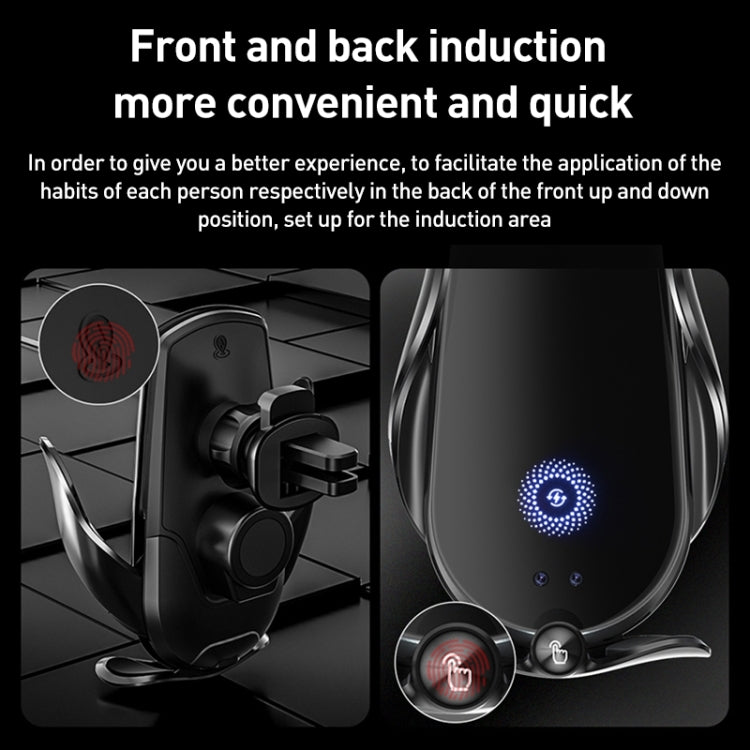 M2 Infrared lnduction Wireless Fast Charging Air Outlet Car Holder(Black) - Wireless Charger Holders by PMC TechLife | Online Shopping South Africa | PMC TechLife | Buy Now Pay Later Mobicred