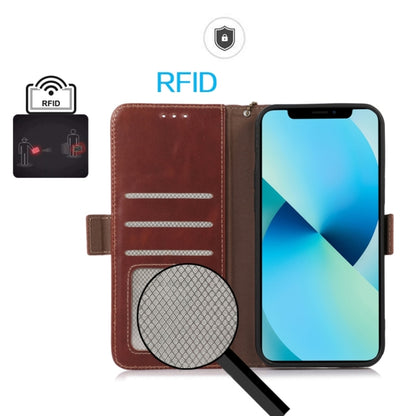 For Xiaomi 14 Magnetic Crazy Horse Texture Genuine Leather RFID Phone Case(Brown) - 14 Cases by PMC Jewellery | Online Shopping South Africa | PMC Jewellery | Buy Now Pay Later Mobicred