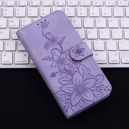 For Honor Magic6 Pro Lily Embossed Leather Phone Case(Purple) - Honor Cases by PMC Jewellery | Online Shopping South Africa | PMC Jewellery | Buy Now Pay Later Mobicred