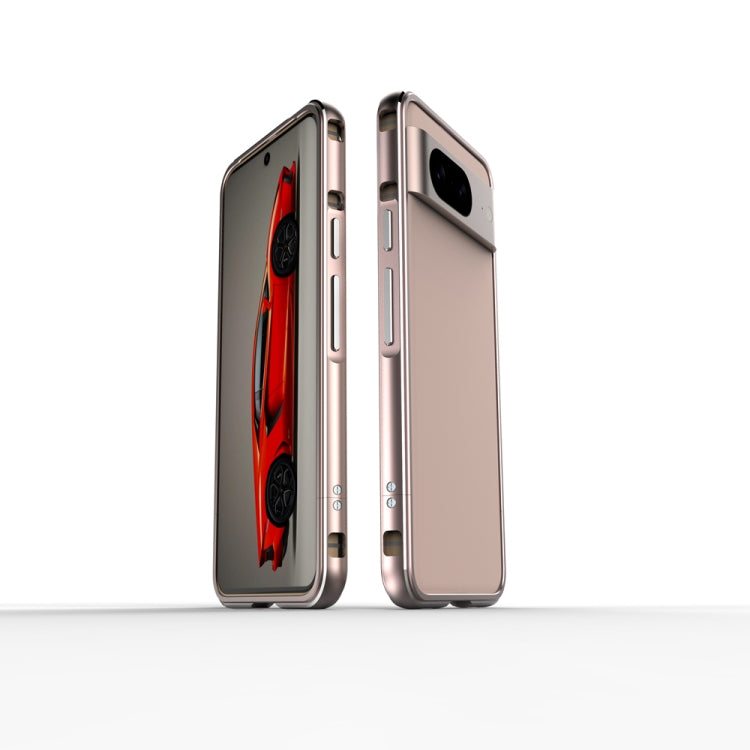 For Google Pixel 8 Aurora Series Metal Frame Phone Case(Rose Gold) - Google Cases by PMC TechLife | Online Shopping South Africa | PMC TechLife | Buy Now Pay Later Mobicred
