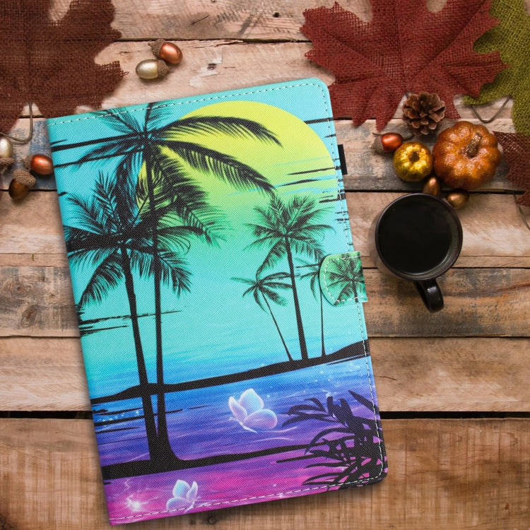 For iPad Pro 11 2024 Colored Drawing Stitching Leather Tablet Smart Case(Coconut Tree) - iPad Pro 11 2024 Cases by PMC Jewellery | Online Shopping South Africa | PMC Jewellery | Buy Now Pay Later Mobicred