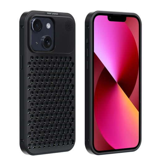 For iPhone 13 R-JUST RJ58 Aromatherapy Metal Cooling Phone Case(Black) - iPhone 13 Cases by R-JUST | Online Shopping South Africa | PMC Jewellery