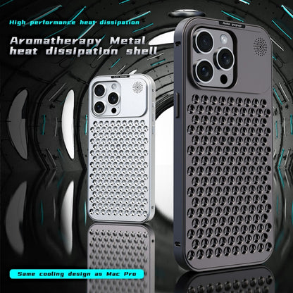 For iPhone 12 Pro Max R-JUST RJ58 Aromatherapy Metal Cooling Phone Case(Black) - iPhone 12 Pro Max Cases by R-JUST | Online Shopping South Africa | PMC Jewellery