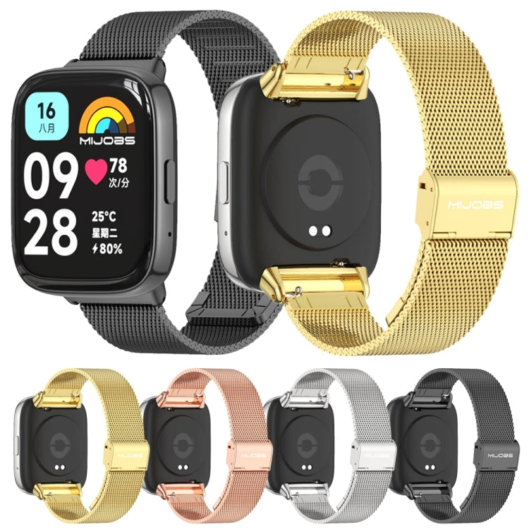 For Redmi Watch 3 Lite / Watch 3 Active Mijobs Milan Buckle Metal Watch Band(Black) - Watch Bands by MIJOBS | Online Shopping South Africa | PMC Jewellery