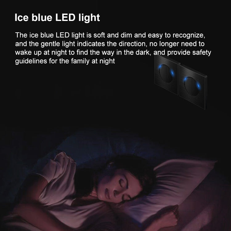 86mm Gray Aluminum Wire Drawing LED Switch Panel, Style:Two Open Dual Control -  by PMC Jewellery | Online Shopping South Africa | PMC Jewellery | Buy Now Pay Later Mobicred