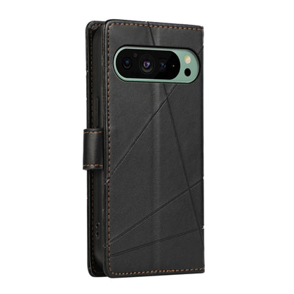 For Google Pixel 9 PU Genuine Leather Texture Embossed Line Phone Case(Black) - Google Cases by PMC Jewellery | Online Shopping South Africa | PMC Jewellery | Buy Now Pay Later Mobicred