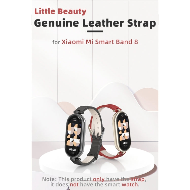 For Xiaomi Smart Band 10 / 9 / 8 Mijobs First Layer Cowhide Watch Band(White Rose Gold) - free shipping - PMC TechLife - Order now!