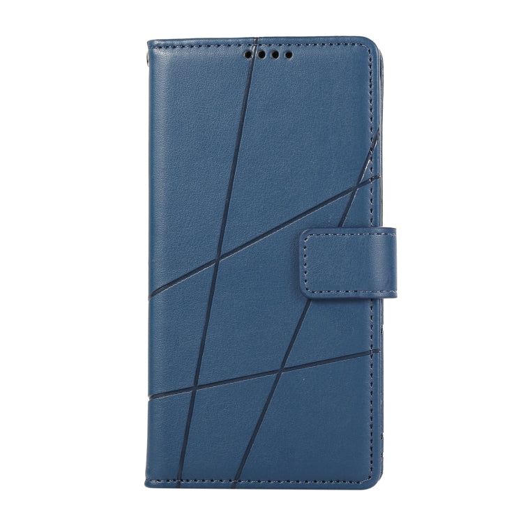 For Realme 10 Pro 5G PU Genuine Leather Texture Embossed Line Phone Case(Blue) - Realme Cases by PMC Jewellery | Online Shopping South Africa | PMC Jewellery | Buy Now Pay Later Mobicred